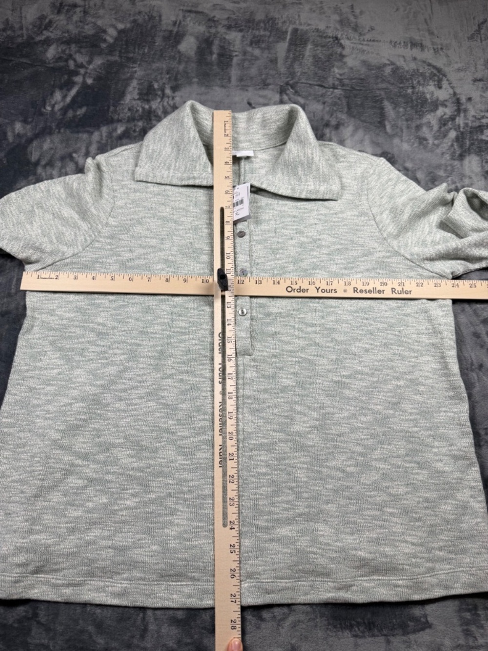 NWT Pure Jill J.Jill Women XL Dark Celadon Heather Collared Knit Pullover - Picture 2 of 8